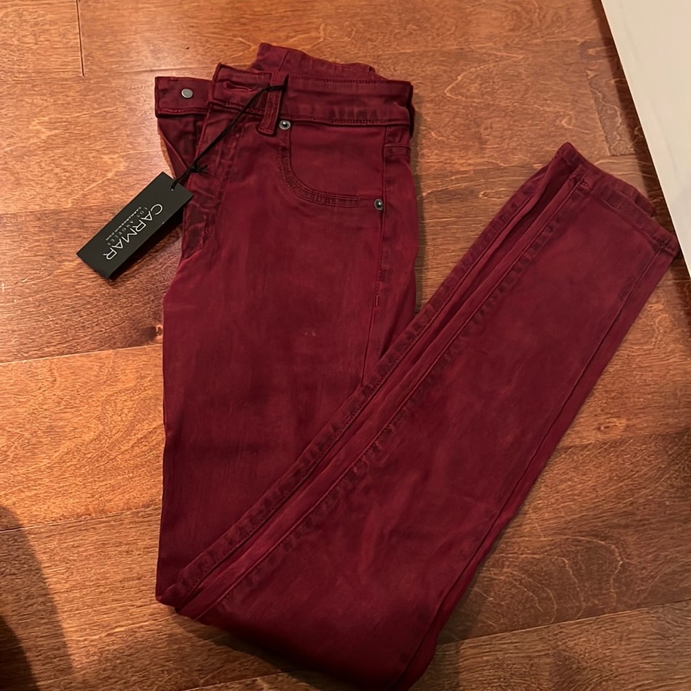 Carmar Demin Red High Rise Power Stretch Jeans. NEW WITH TAGS. Size: 24